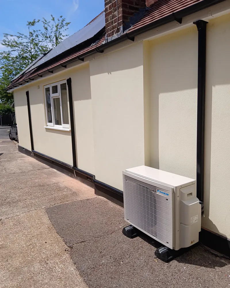 Daikin outdoor unit installed at a home by McCool Engineering